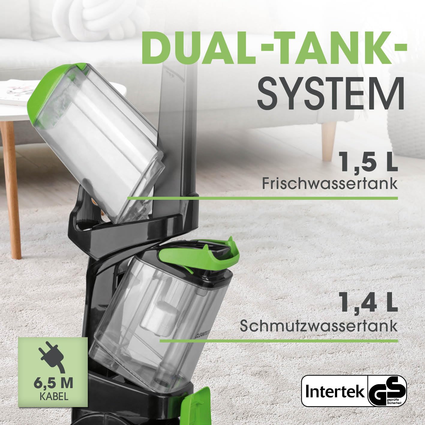 cleanmaxx-teppich-polsterreiniger-aquastream-plus-gr-n-800w image 5