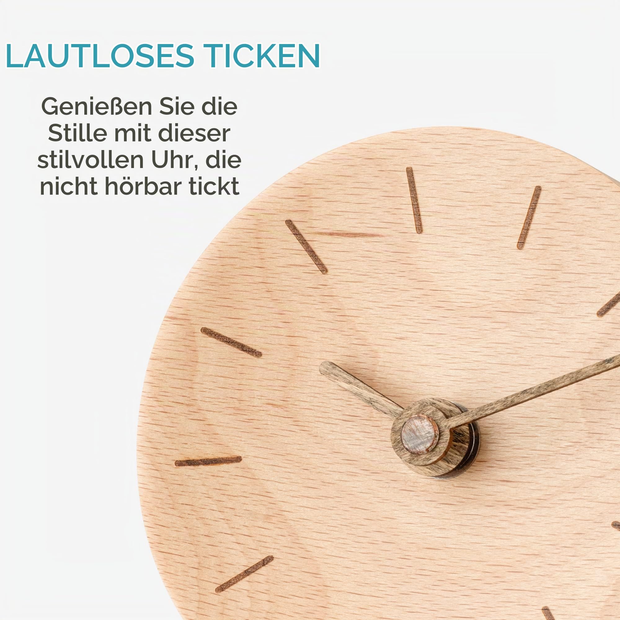 navaris-living-tischuhr-holz-hellbraun-analog-lautlos-11-cm image 4