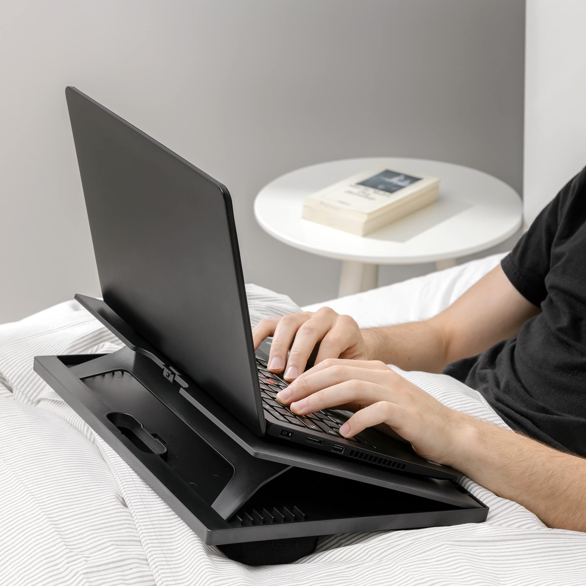 navaris-laptop-tisch-bett-schwarz-kissen-8-stufen-verstellbar image 2