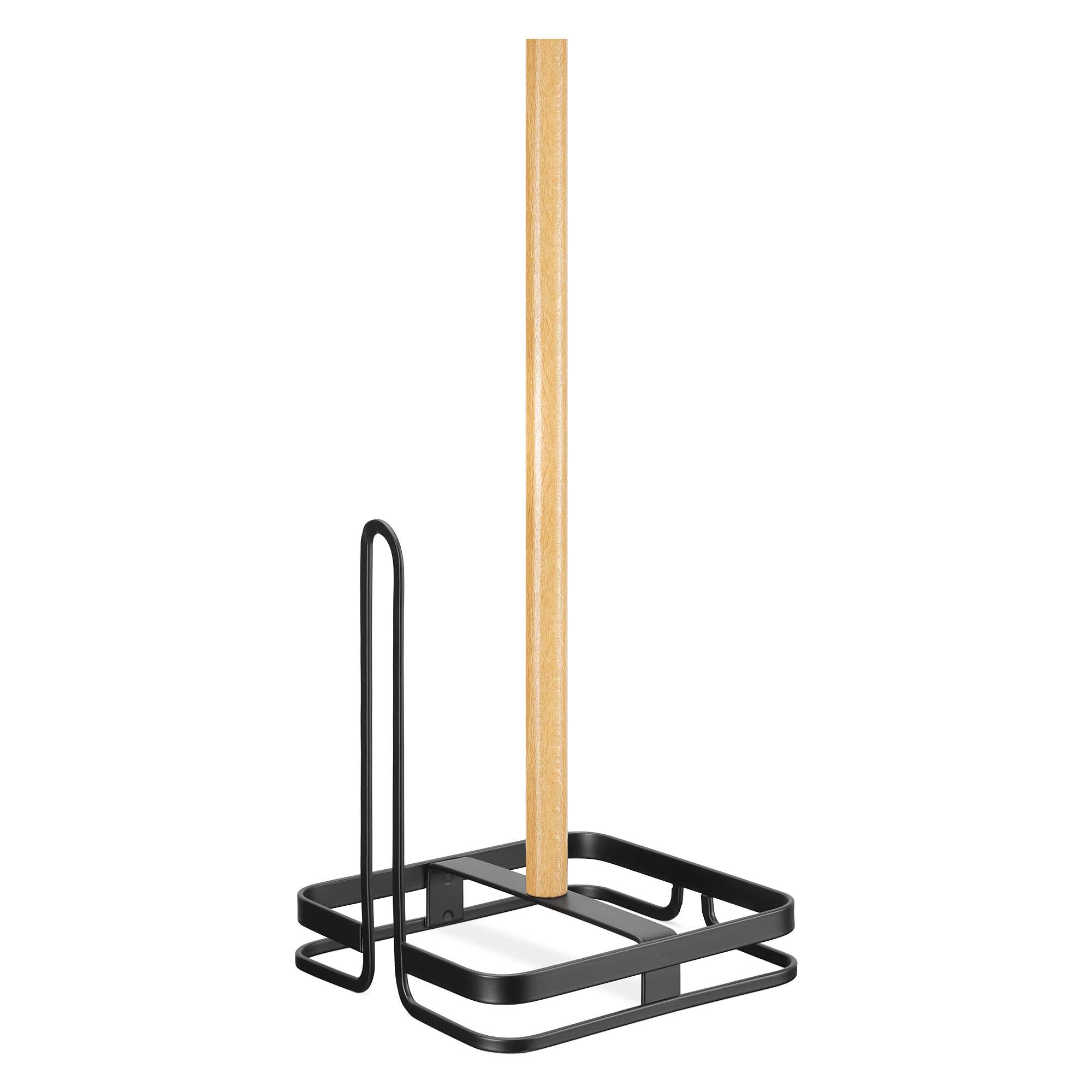navaris-kitchen-k-chenrollenhalter-stehend-metall-buche-schwarz image 1