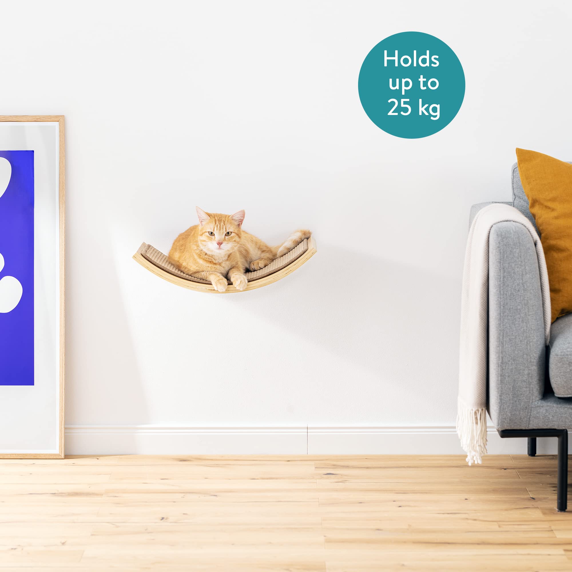 navaris-animals-katzenwandliege-50x35cm-sisal-kratzmatte-holz image 3
