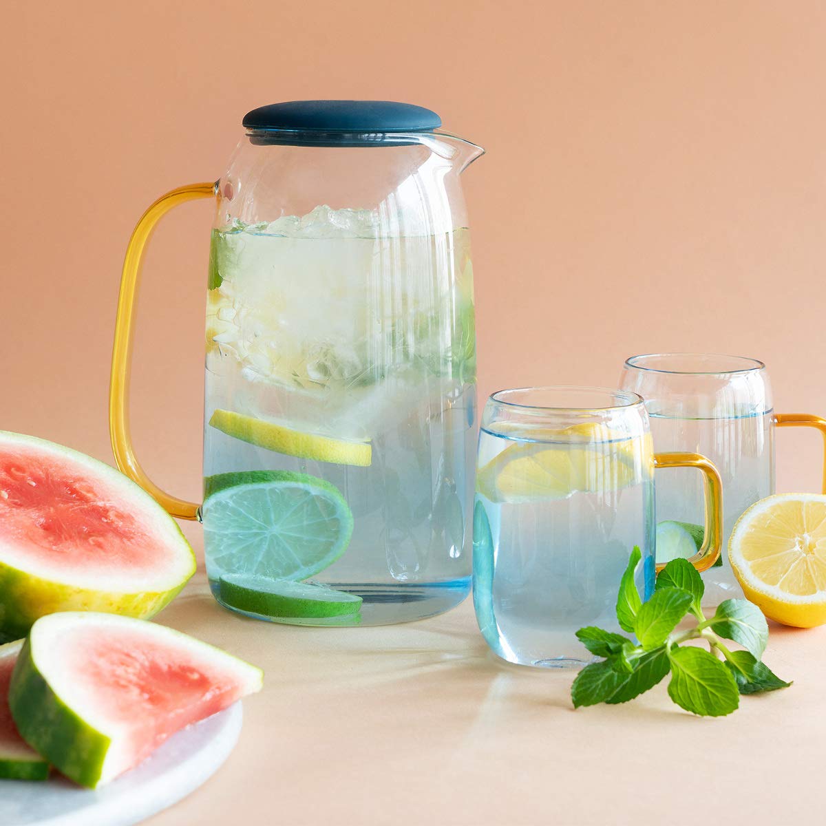 navaris-kitchen-wasserkaraffe-1-55-l-glas-mit-4-gl-sern image 2