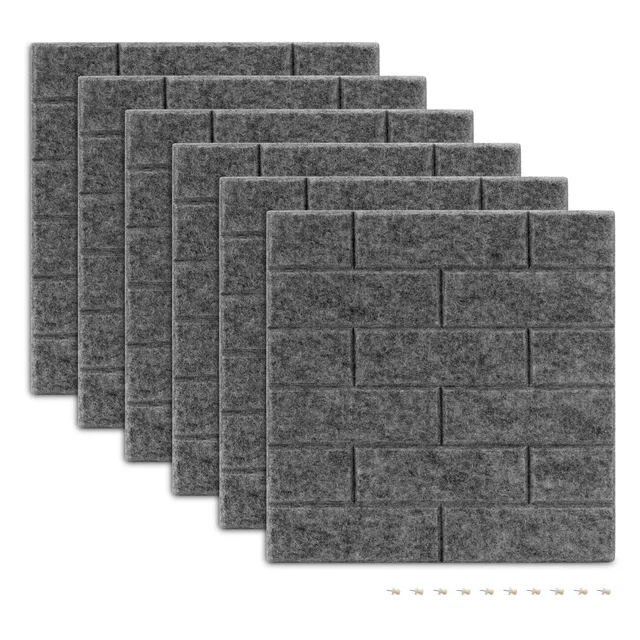 navaris-filz-memoboards-6er-set-30x30-cm-dunkelgrau image 1