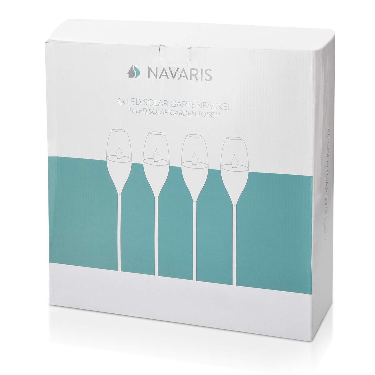 navaris-led-solar-gartenfackel-4er-set-edelstahl-112-cm image 7