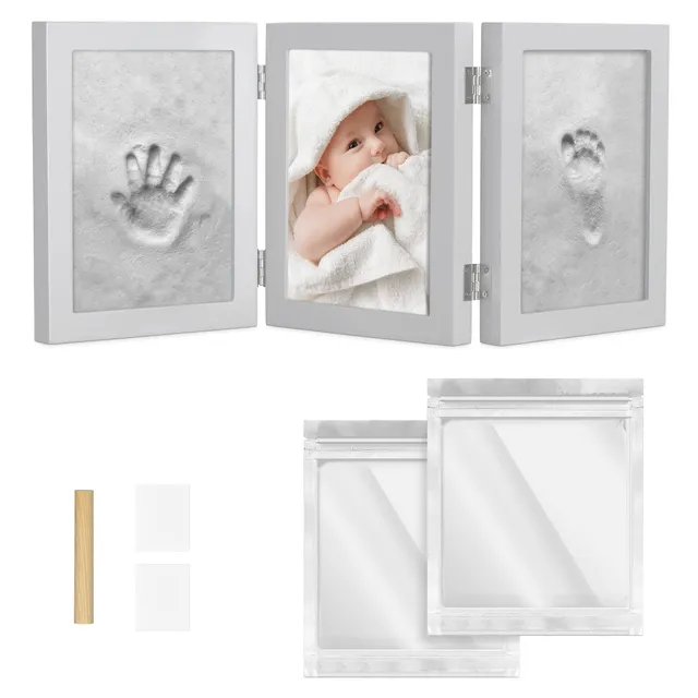 navaris-baby-bilderrahmen-gipsabdruck-bambus-220x170-mm image 1