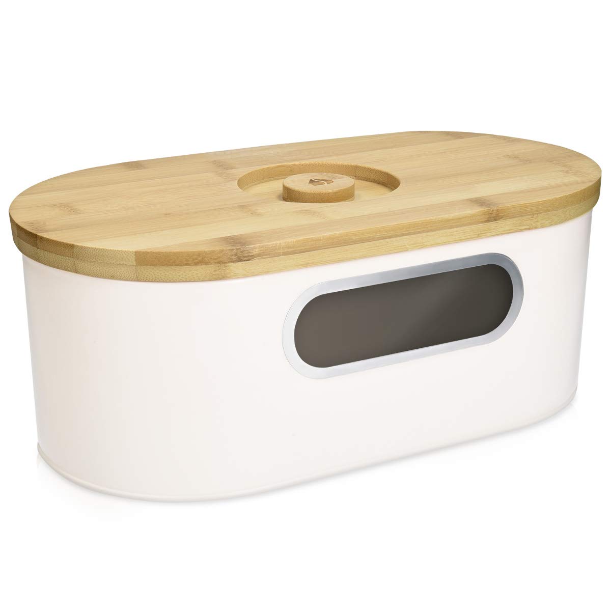 navaris-kitchen-brotkasten-bambus-oval-mit-schneidebrett image 1