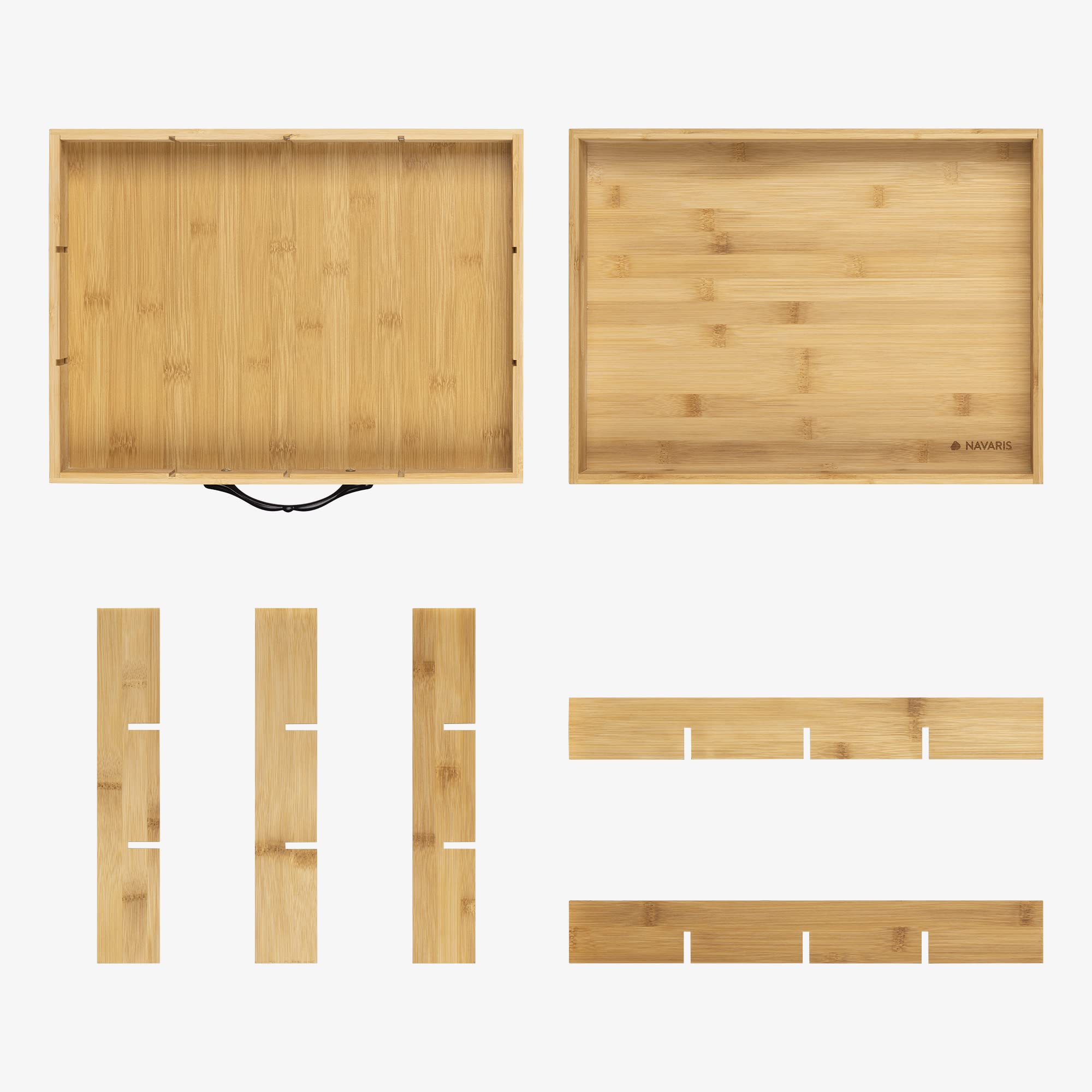 navaris-kitchen-teebox-bambus-12-f-cher-mit-tablett-hellbraun image 6