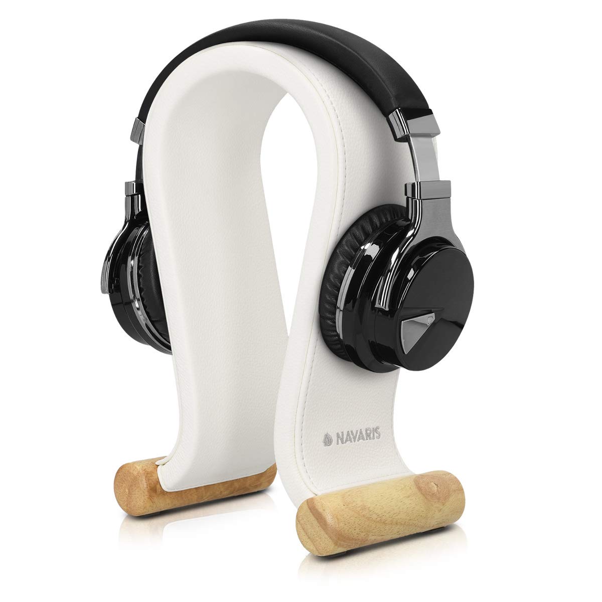 navaris-kopfh-rerst-nder-kunstleder-wei-headset-halter image 1