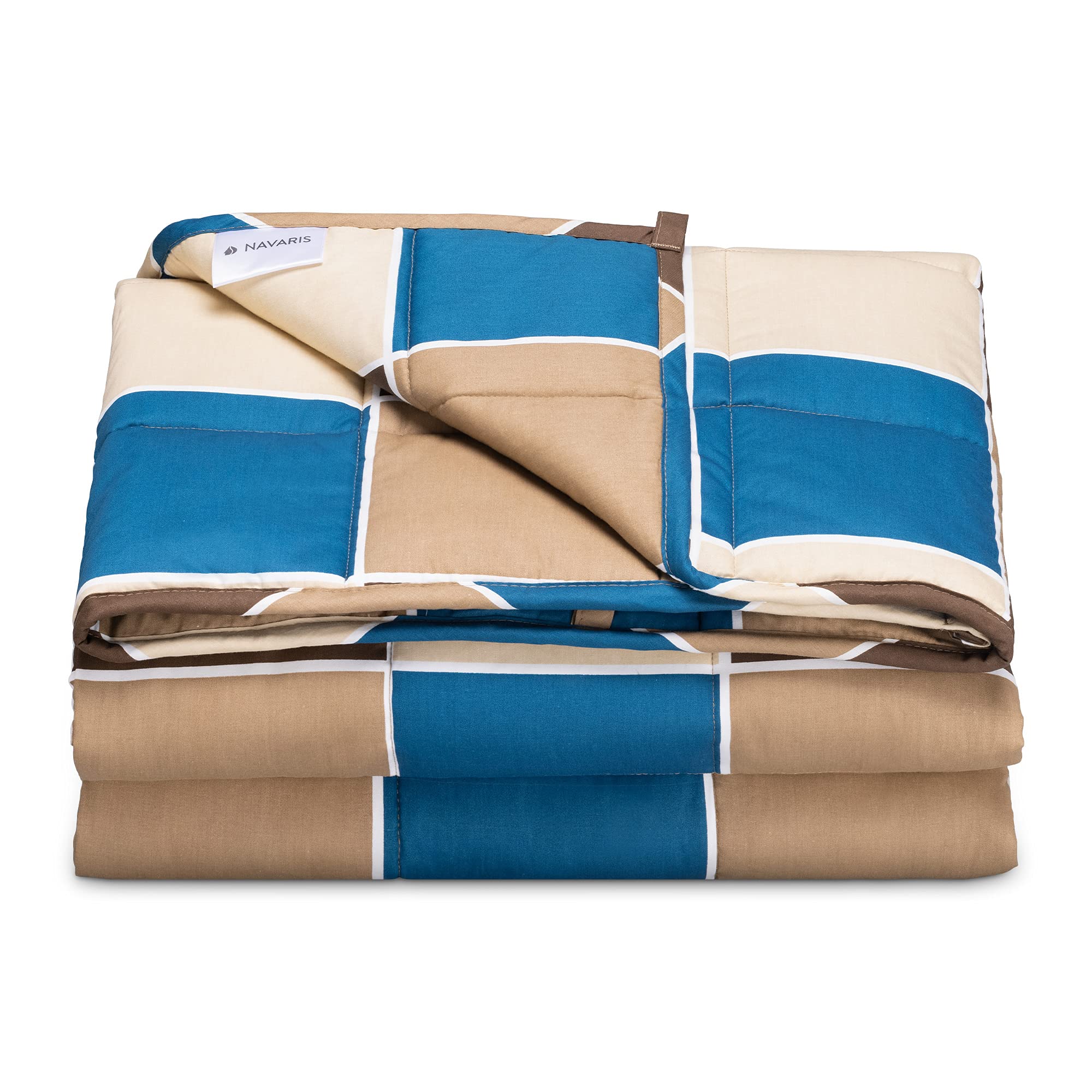 navaris-living-gewichtsdecke-135x200-8-8-kg-kariert-baumwolle image 7