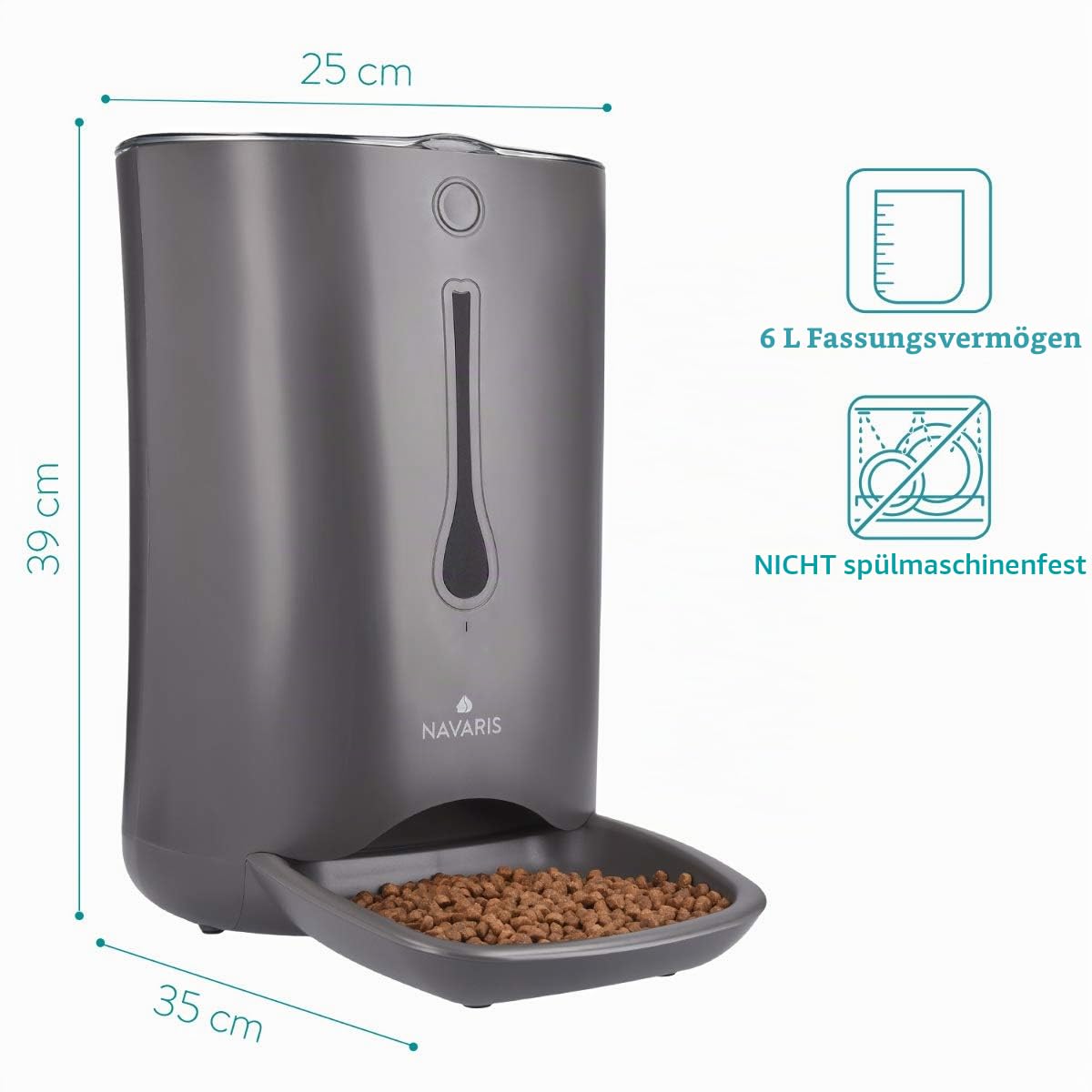 navaris-animals-futterautomat-6l-futterspender-timer-trockenfutter image 5