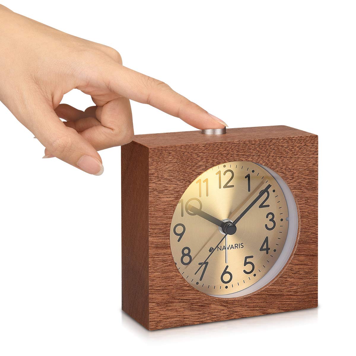 navaris-living-holzwecker-analog-dunkelbraun-mit-licht-snooze image 6