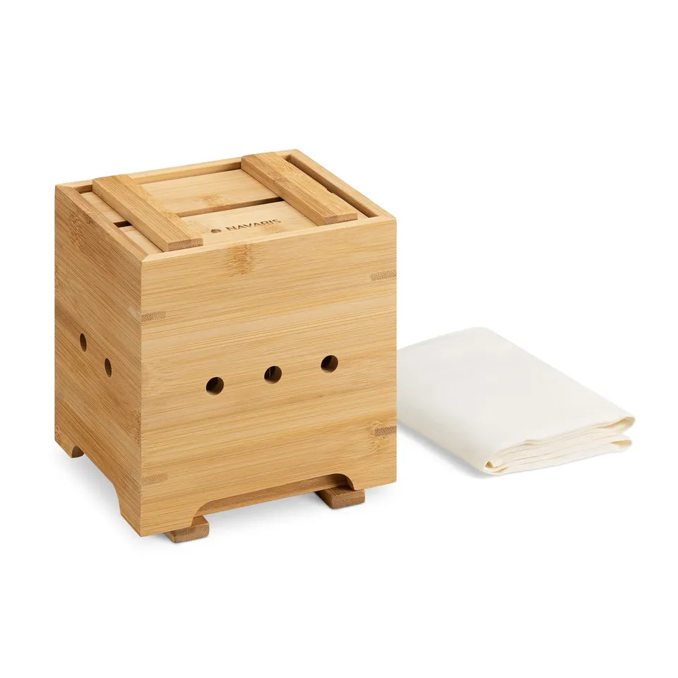 navaris-living-tofu-presse-bambus-mit-tuch-vegan image 1