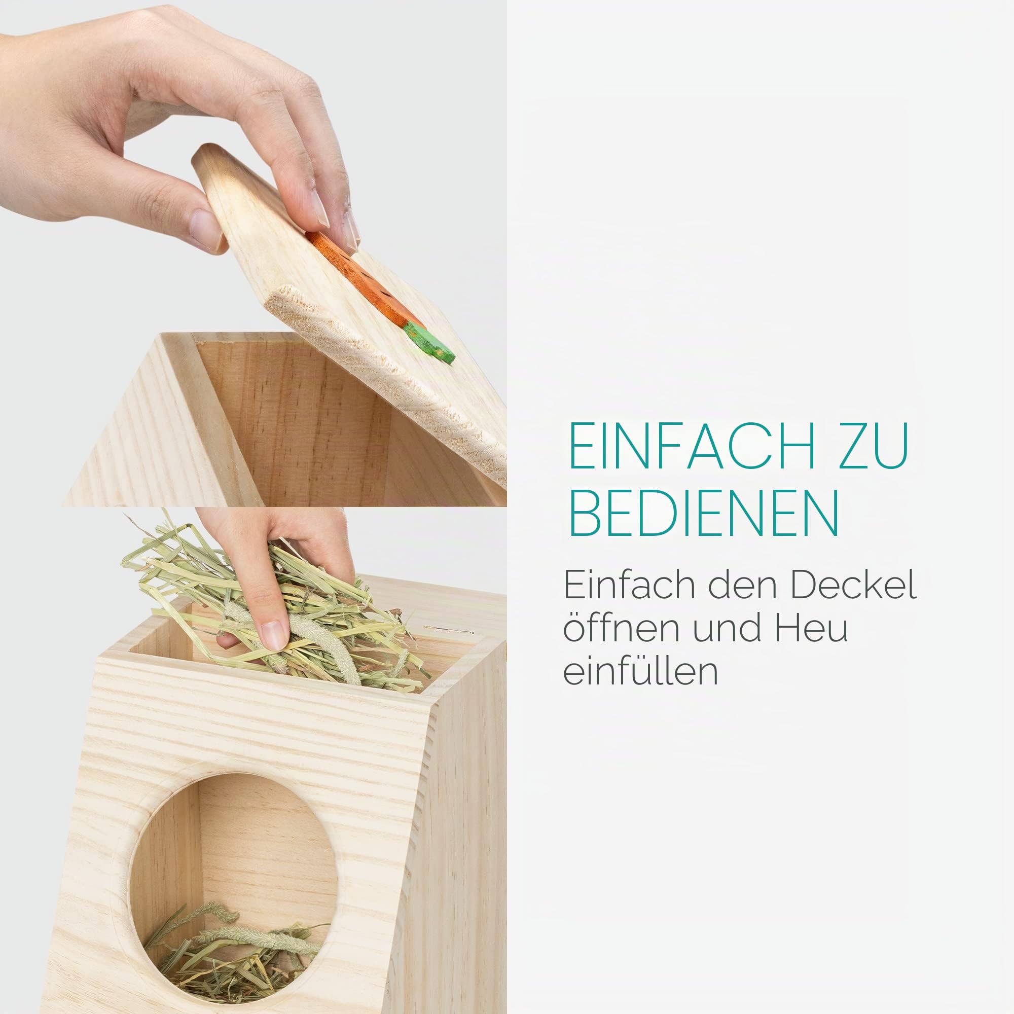 navaris-heuspender-holz-kaninchen-heuraufe-karotten-design image 3