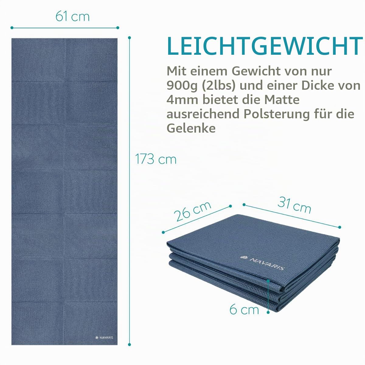 navaris-sport-yogamatte-faltbar-4mm-dunkelgrau-173x61 image 4
