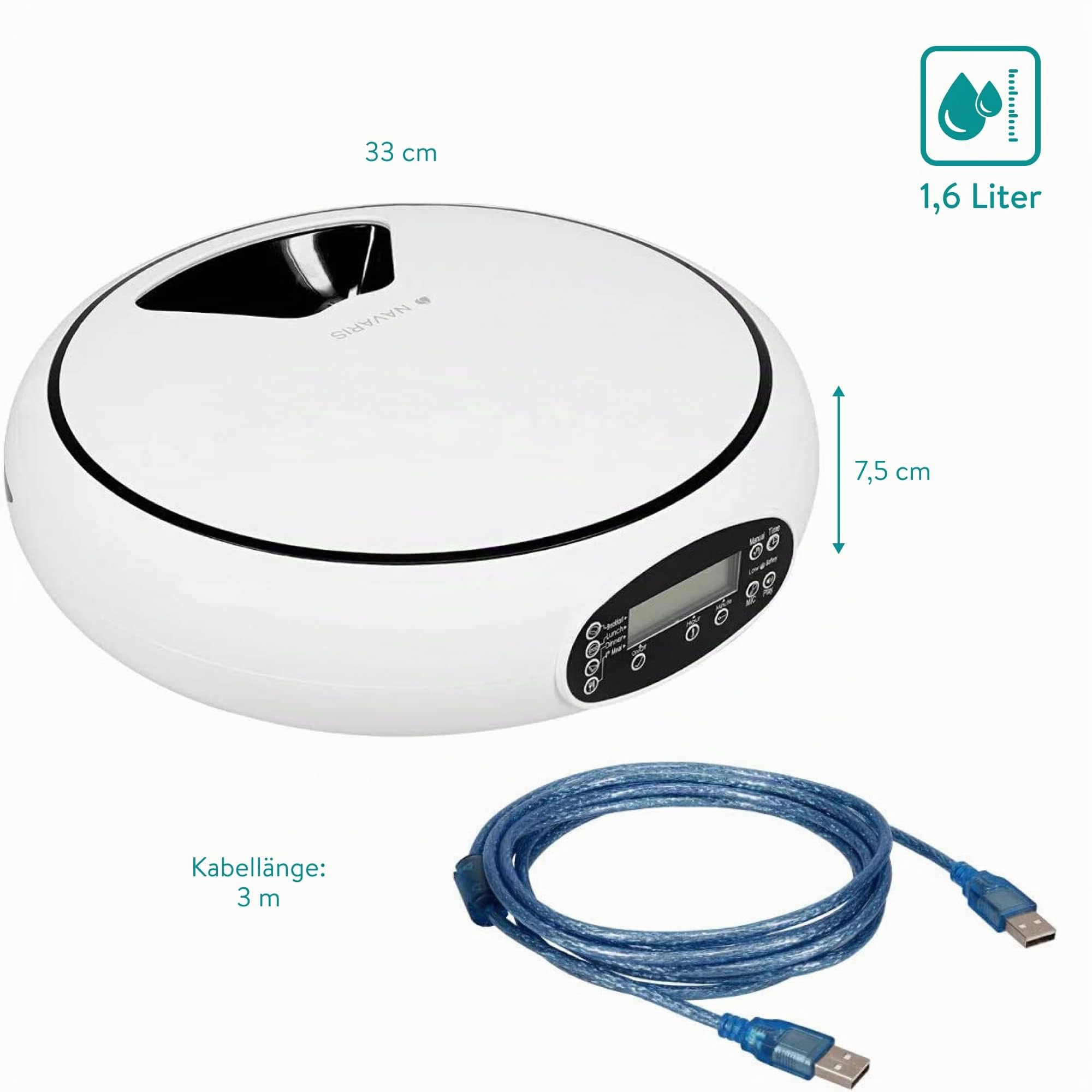 navaris-futterautomat-1-6l-timer-futterspender-katze-hund image 4
