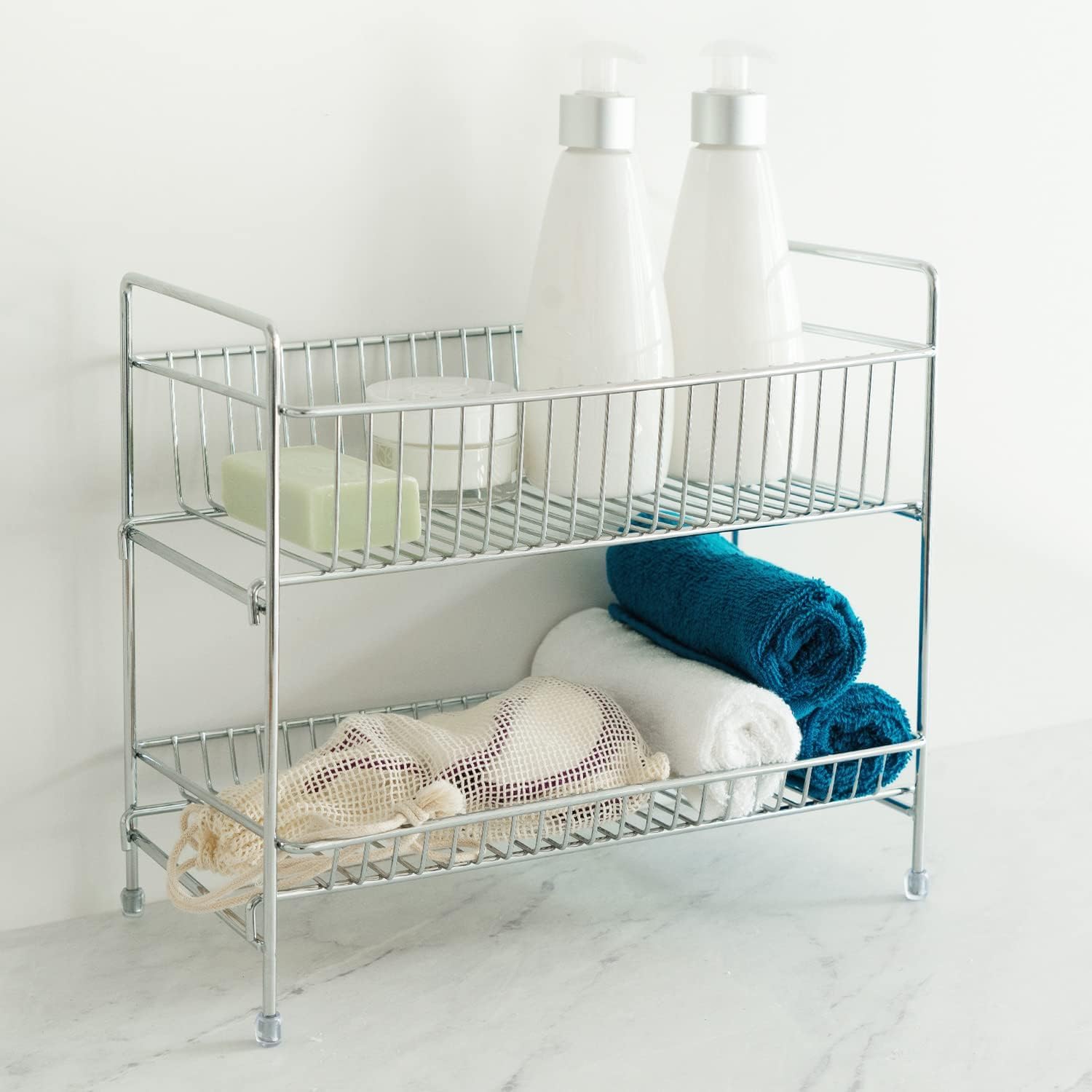 navaris-kitchen-gew-rzregal-2-etagen-metall-faltbar image 2