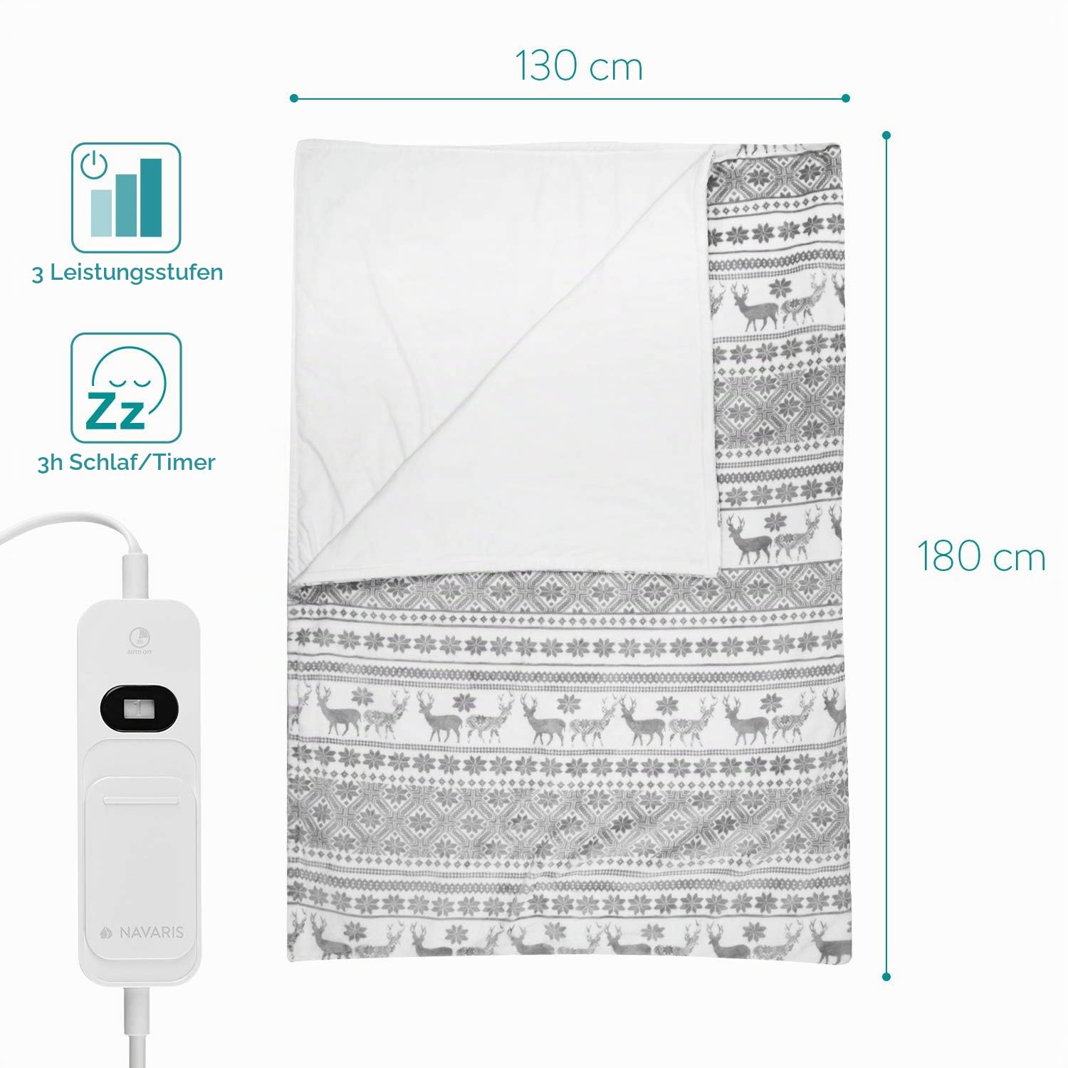 navaris-xxl-heizdecke-180x130-grau-waschbar image 6