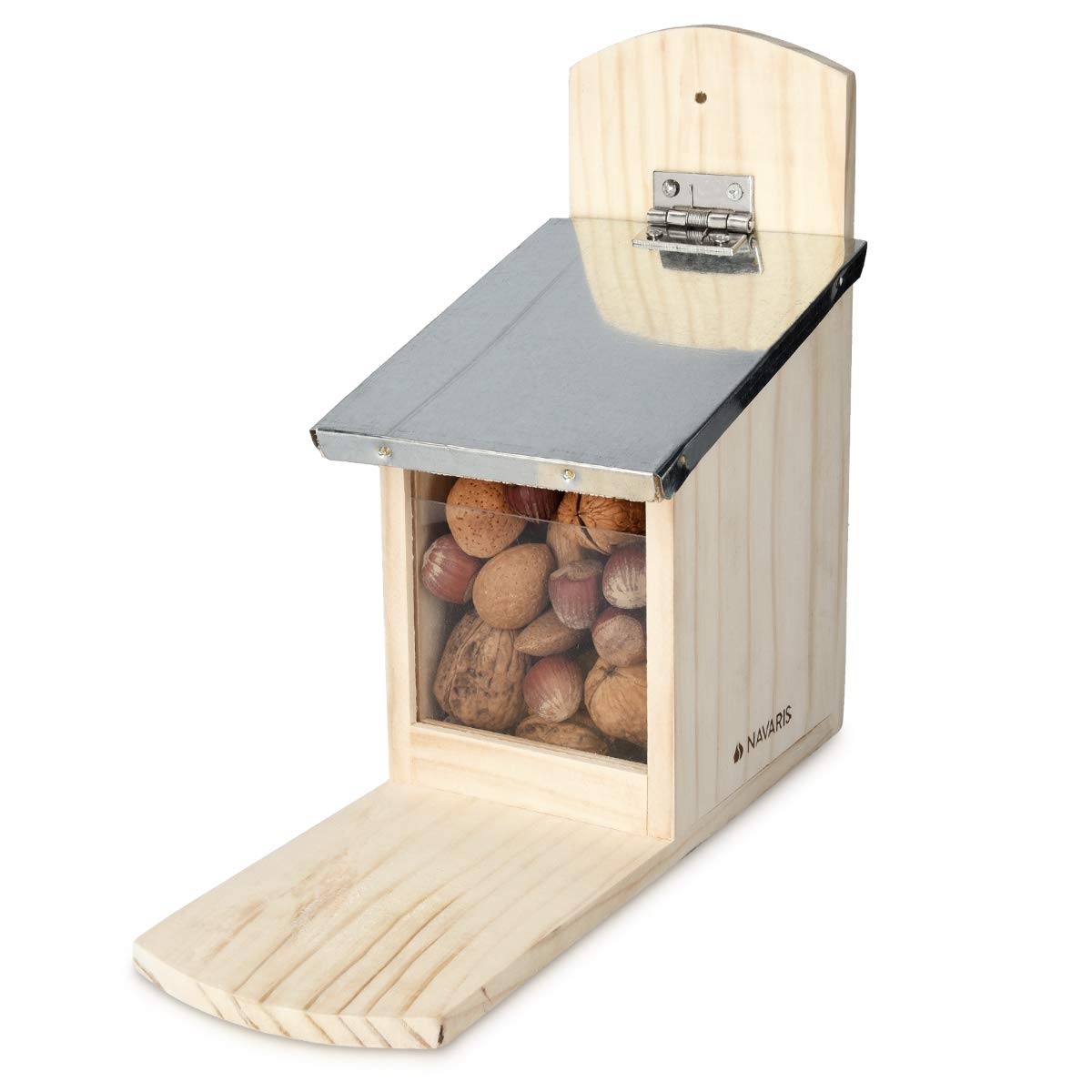 navaris-animals-eichh-rnchen-futterhaus-holz-metall-29-cm image 8
