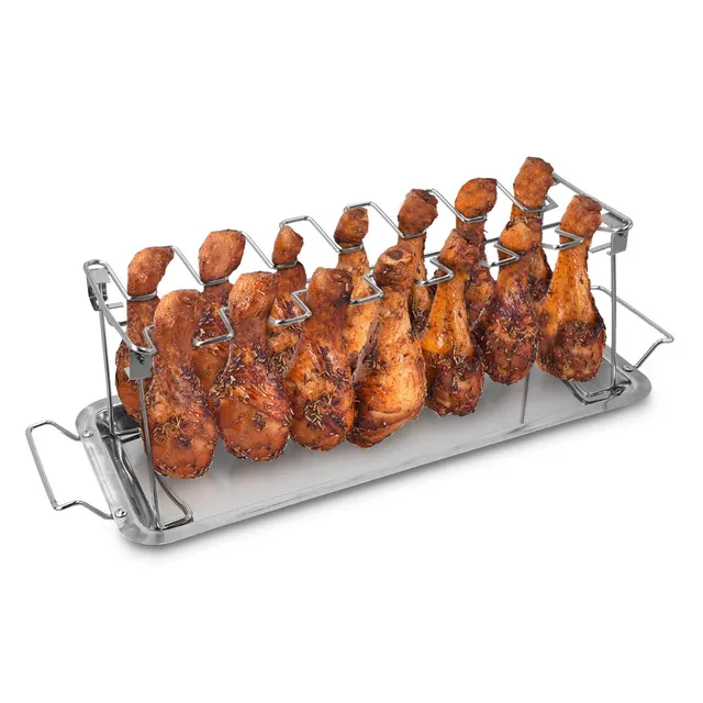 navaris-kitchen-h-hnchenschenkel-rack-edelstahl-mit-schale image 1