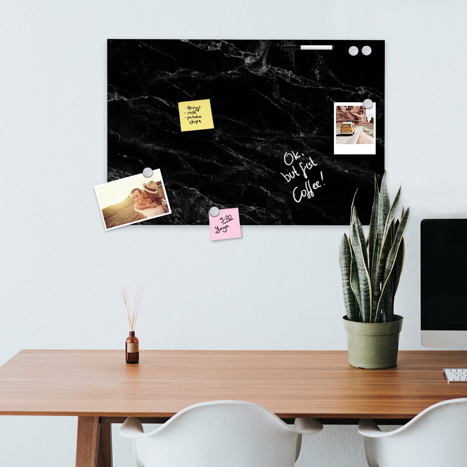 navaris-magnettafel-60x40-cm-black-marble-mit-zubeh-r image 2