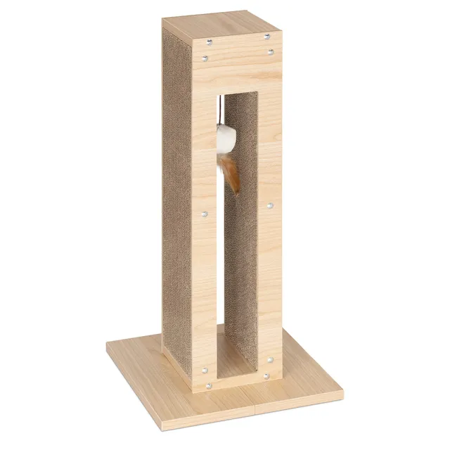 navaris-kratzbaum-kratzstamm-katzen-mit-spielzeug-pappe image 1