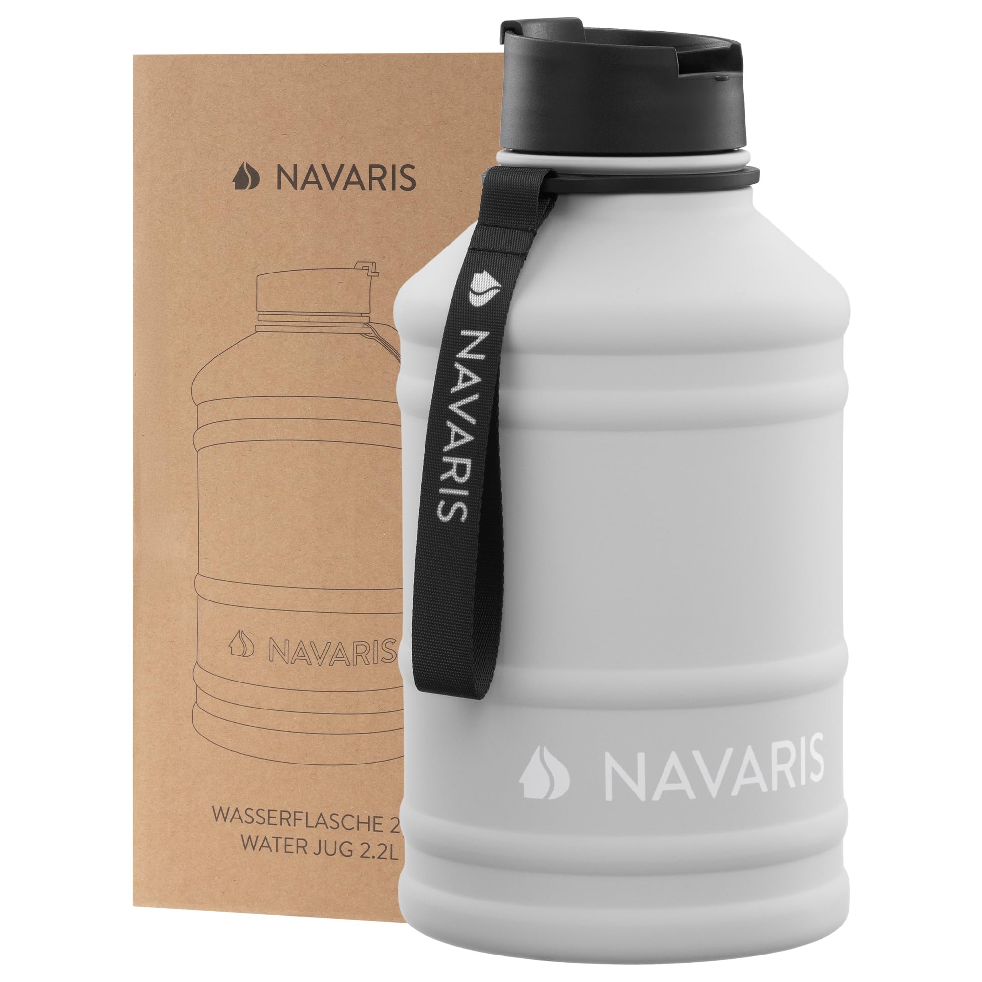 navaris-sport-trinkflasche-edelstahl-2-2l-dunkelgr-n-bpa-frei image 8