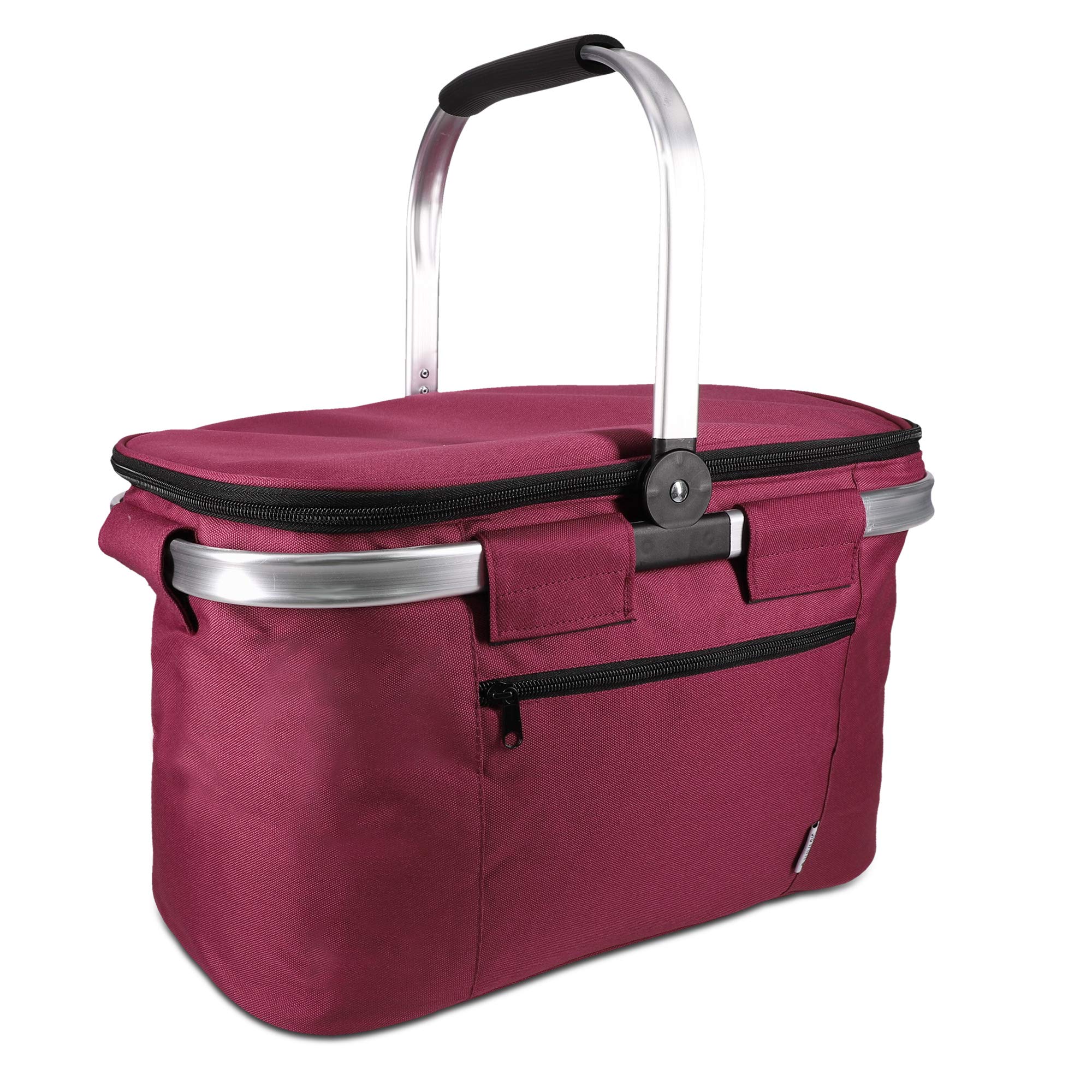 navaris-kitchen-thermo-einkaufskorb-27l-faltbar-rot-isoliert image 1