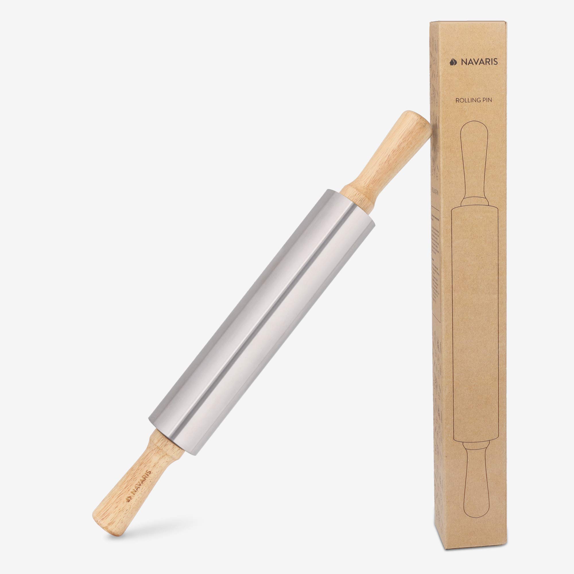 navaris-nudelholz-edelstahl-teigroller-holzgriffe-43-5-cm image 7