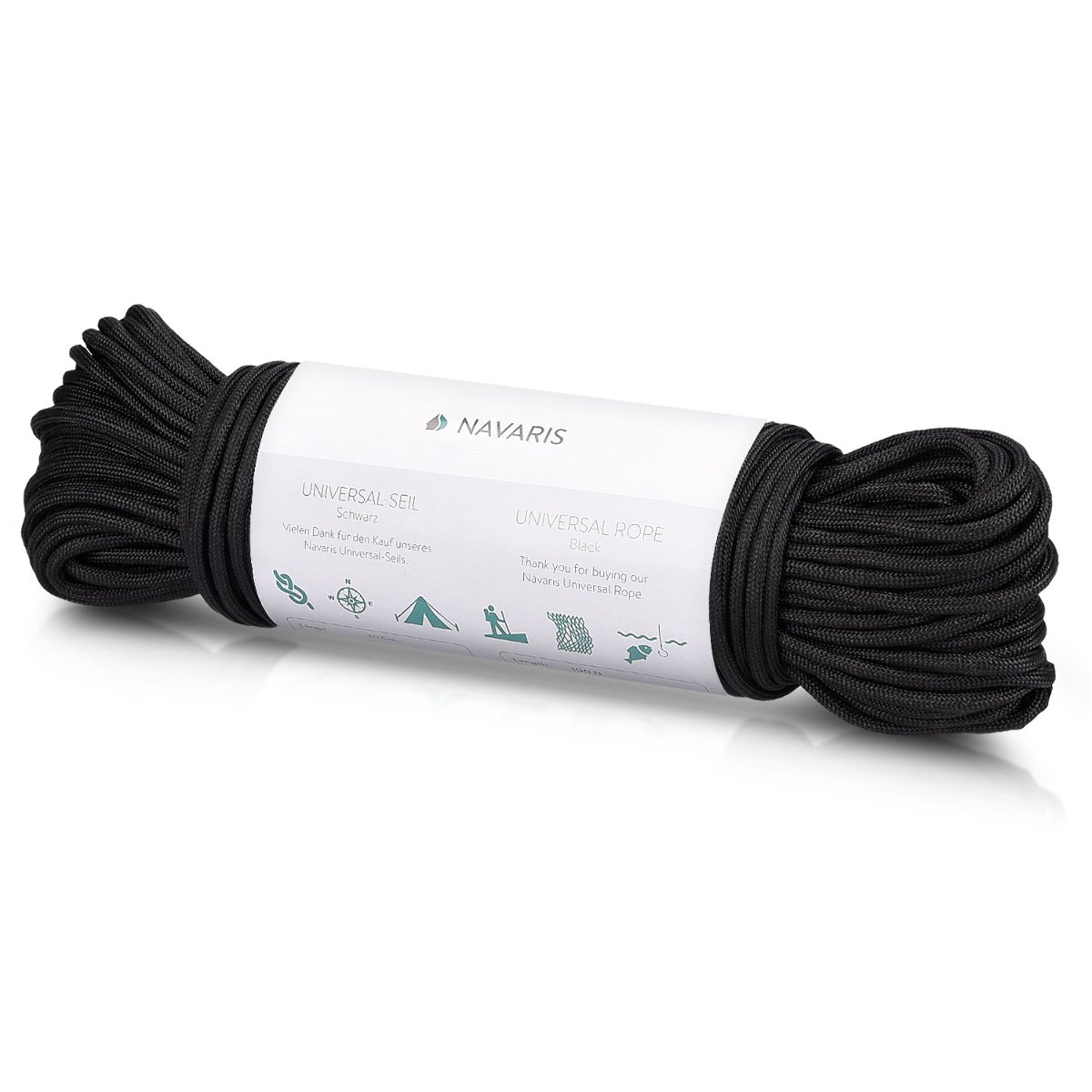 navaris-outdoor-survival-seil-4mm-30-5m-polyester-schwarz image 1