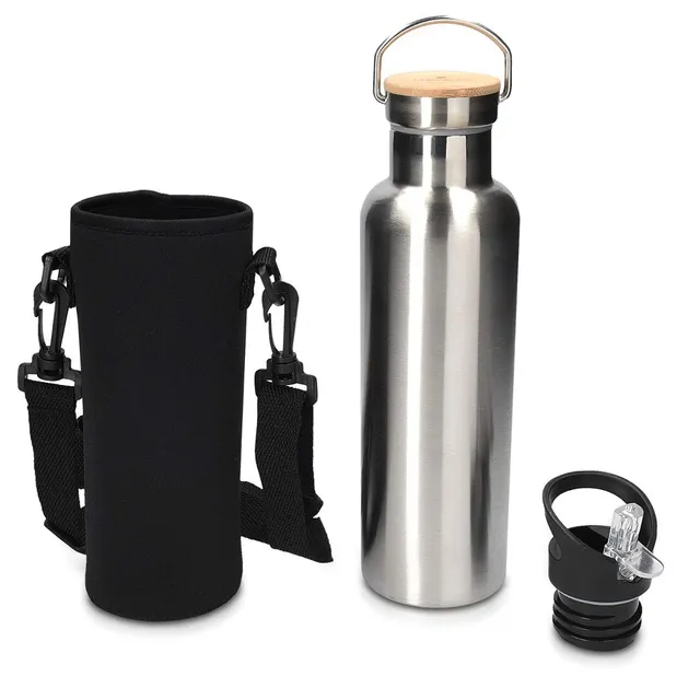 navaris-trinkflasche-edelstahl-700ml-silber-mit-2-verschl-ssen image 1