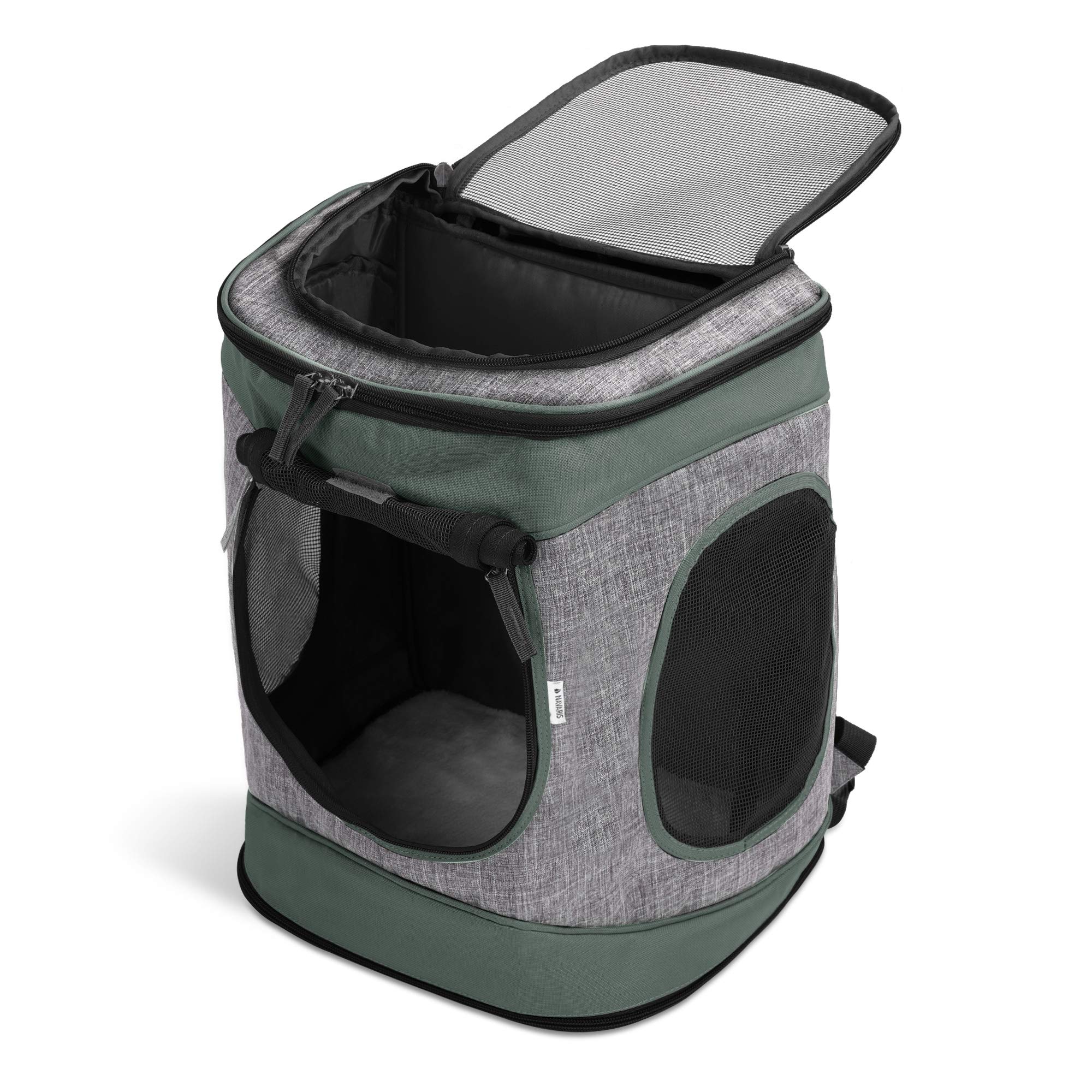 navaris-animals-hunderucksack-grau-15kg-faltbar-gepolstert image 7