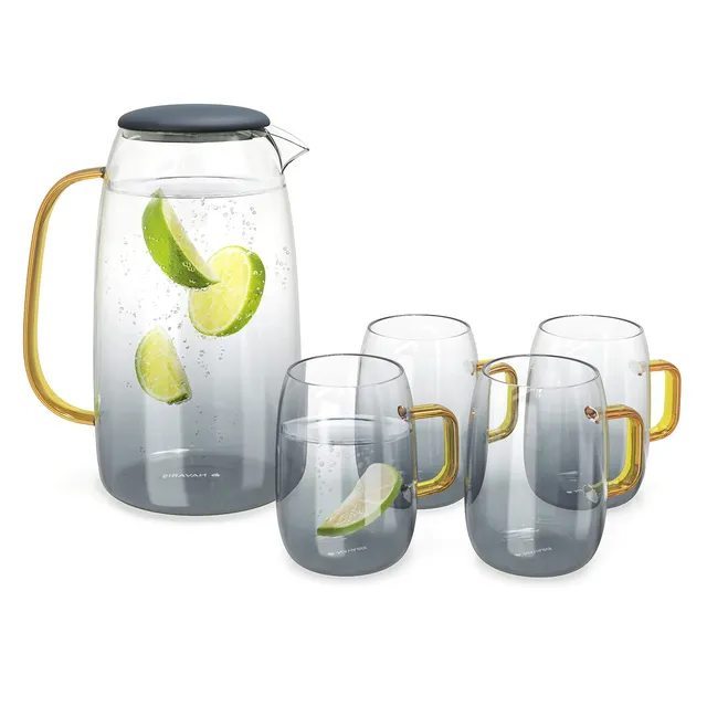 navaris-kitchen-wasserkaraffe-1-55-l-glas-mit-4-gl-sern-2 image 1