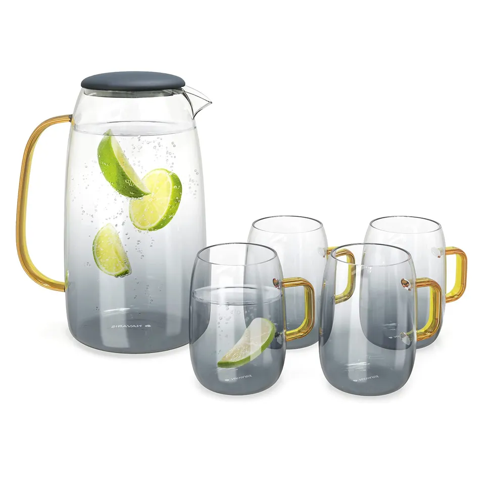 navaris-kitchen-wasserkaraffe-1-55-l-glas-mit-4-gl-sern-2 image 1