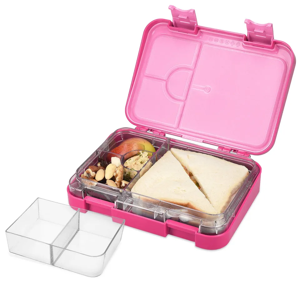 navaris-bento-box-brotdose-rosa-mit-6-f-chern-auslaufsicher image 1