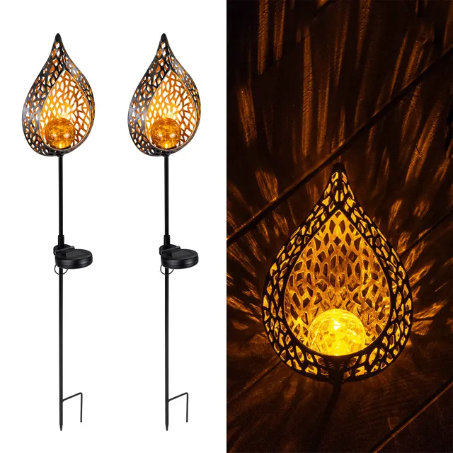 navaris-garden-led-solar-gartenfackel-tropfen-90-cm-2er image 1