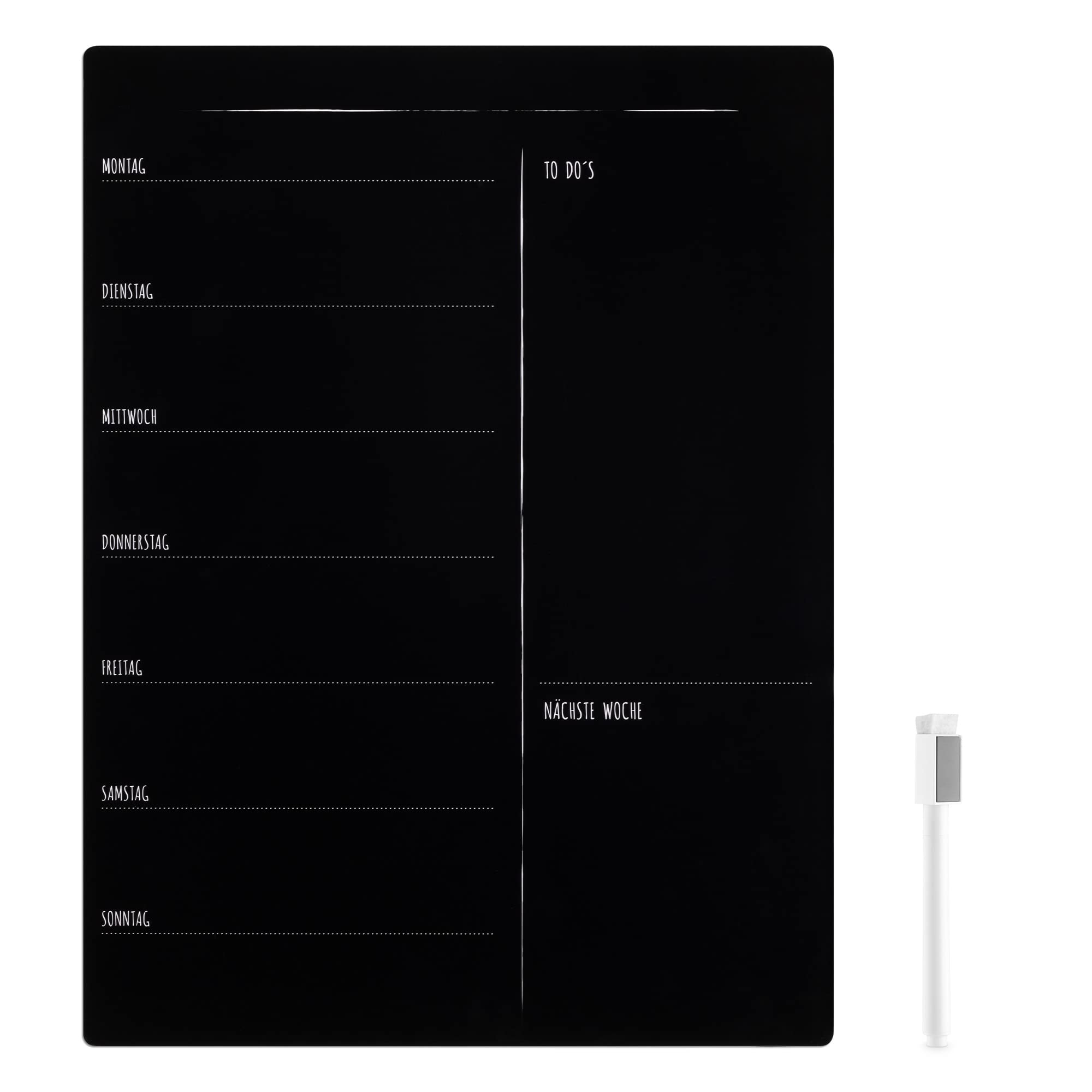 navaris-wochenplaner-magnettafel-schwarz-40x30-marker image 7