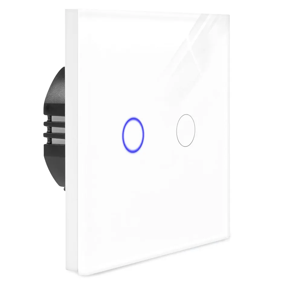 navaris-touch-lichtschalter-2-fach-glas-wei-mit-led image 1