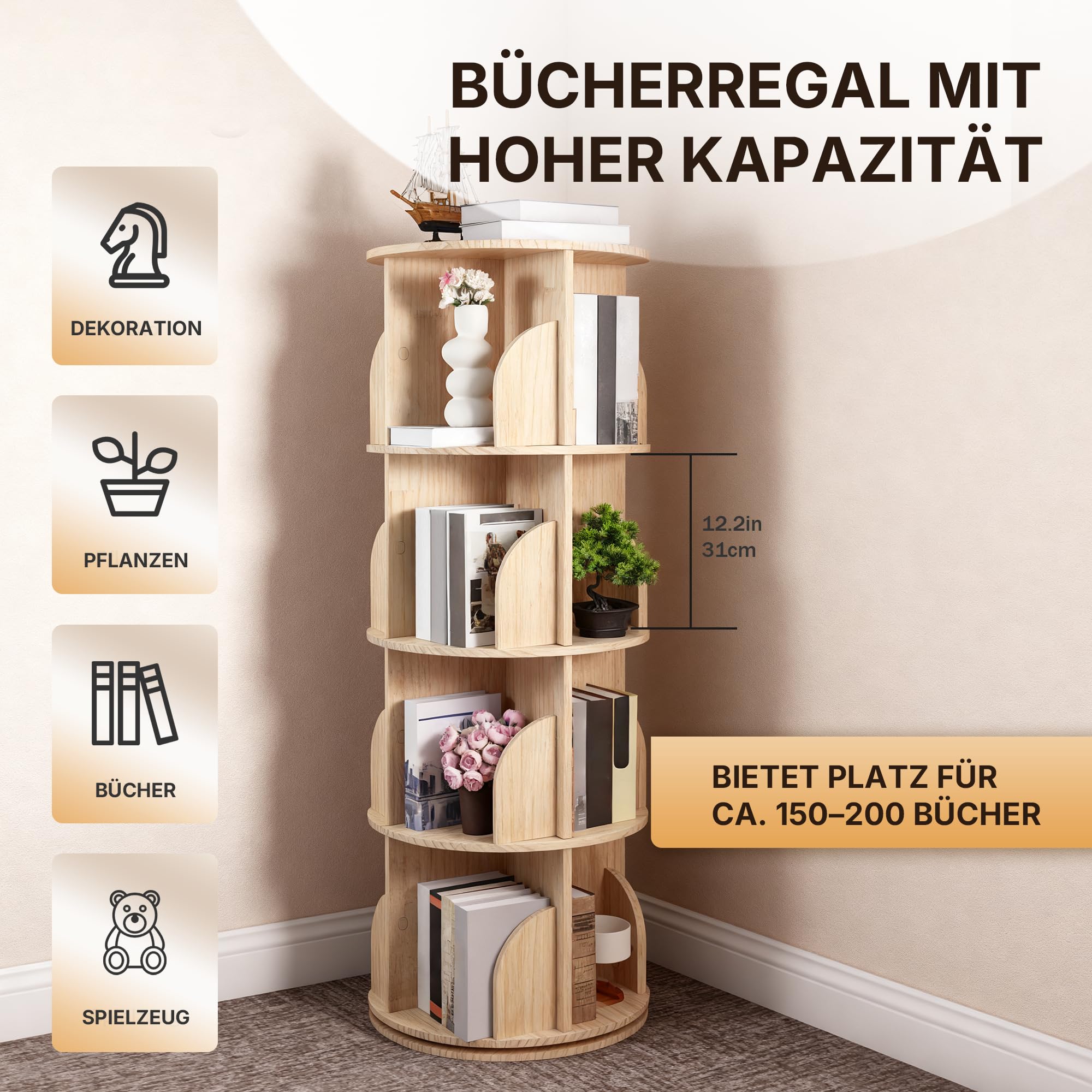 allyson-b-cherregal-drehbar-4-etagen-kinder-b-cherregal-rund-360 image 6