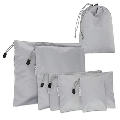 navaris-travel-koffer-packbeutel-set-7-teilig-packtaschen-hellgrau image 7