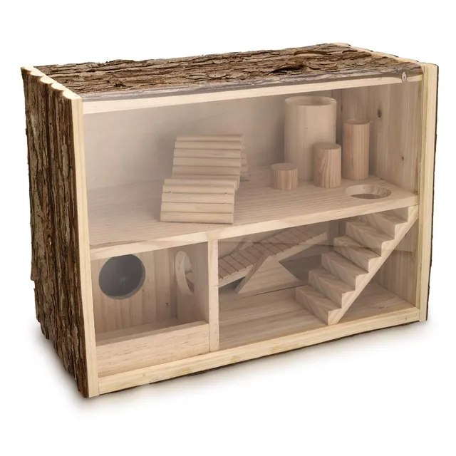 navaris-living-hamsterhaus-zweist-ckig-holz-39cm-f-r-nager image 1