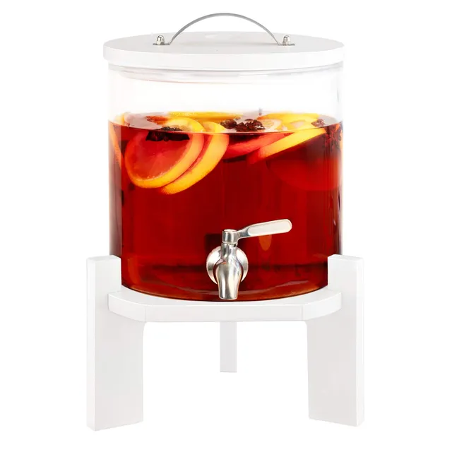 navaris-getr-nkespender-glas-5l-mit-edelstahl-zapfhahn image 1