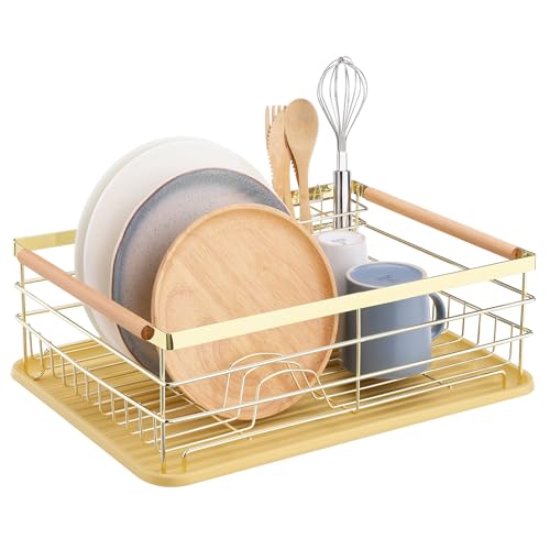 navaris-kitchen-abtropfgestell-geschirr-gold-besteckhalter image 8