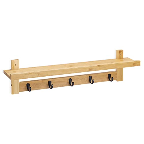 navaris-living-wandgarderobe-bambus-ablage-74x12x18cm-5-haken image 7