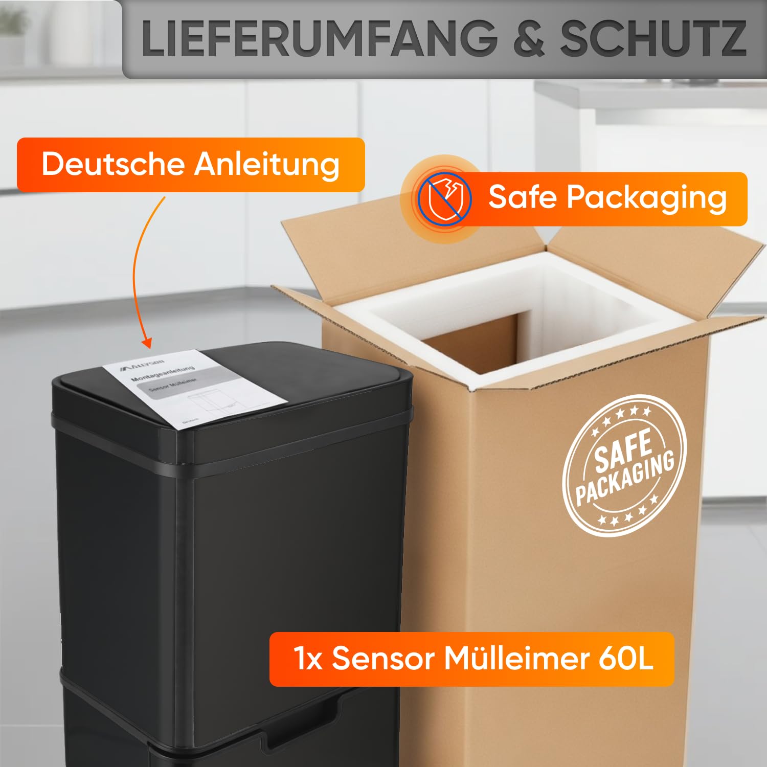 allyson-sensor-m-lltrennsystem-60l-3-fach-edelstahl-schwarz image 7