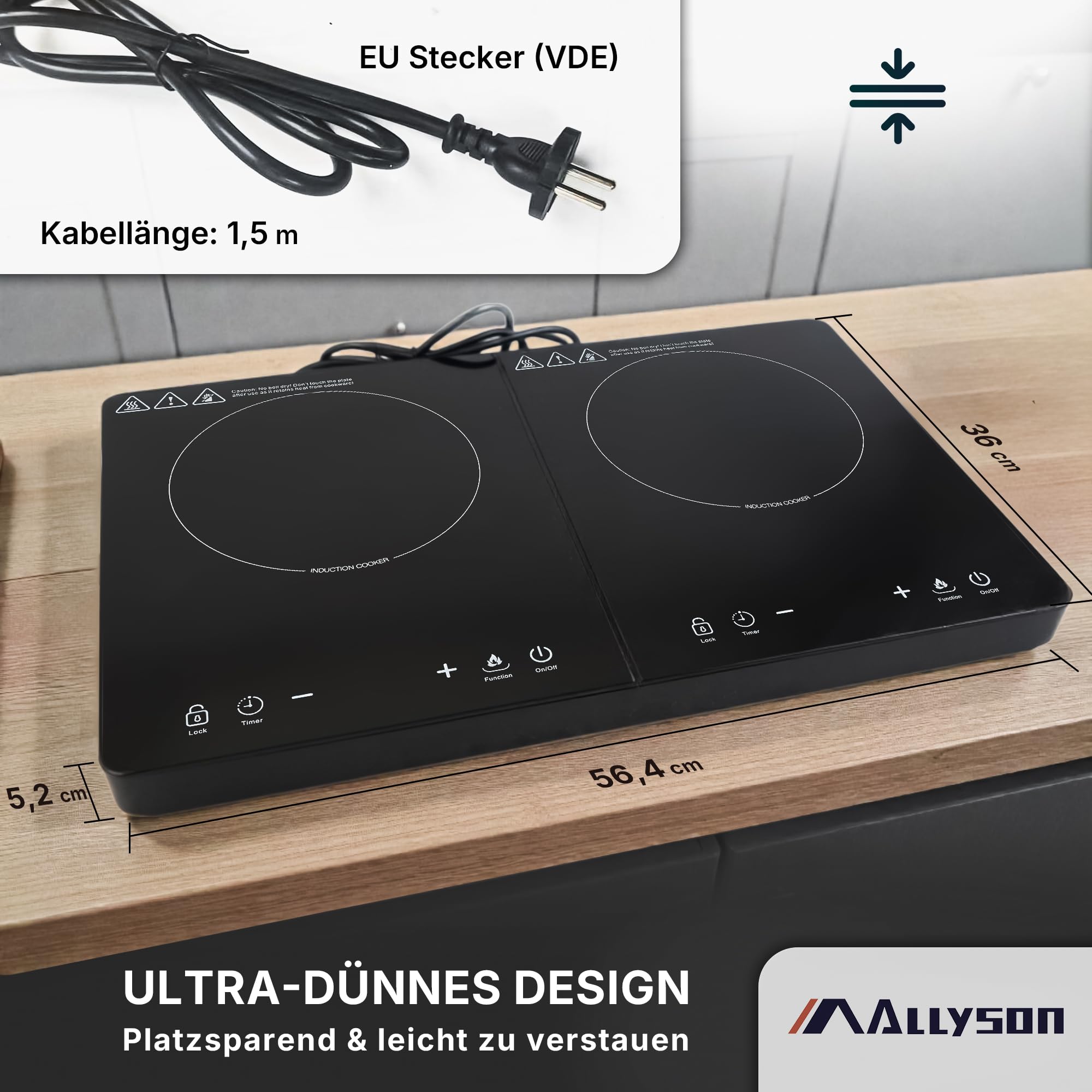 allyson-kitchen-induktionskochfeld-2-platten-3500w-schwarz image 5