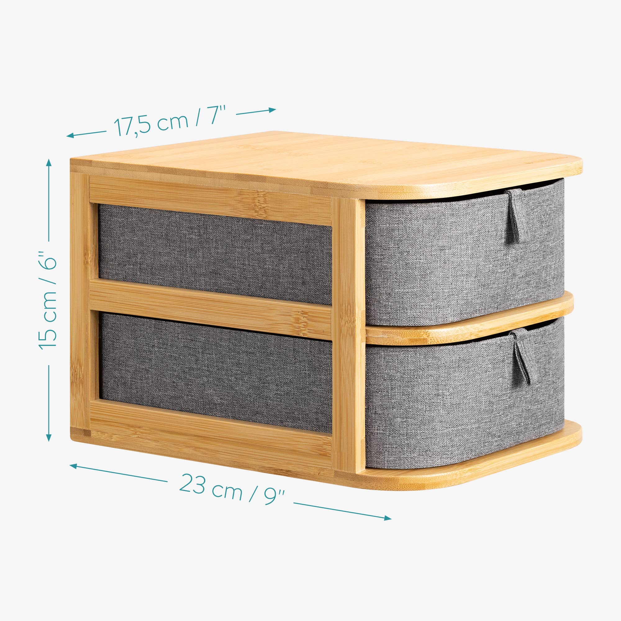 navaris-beauty-make-up-organizer-bambus-2-schubladen image 3