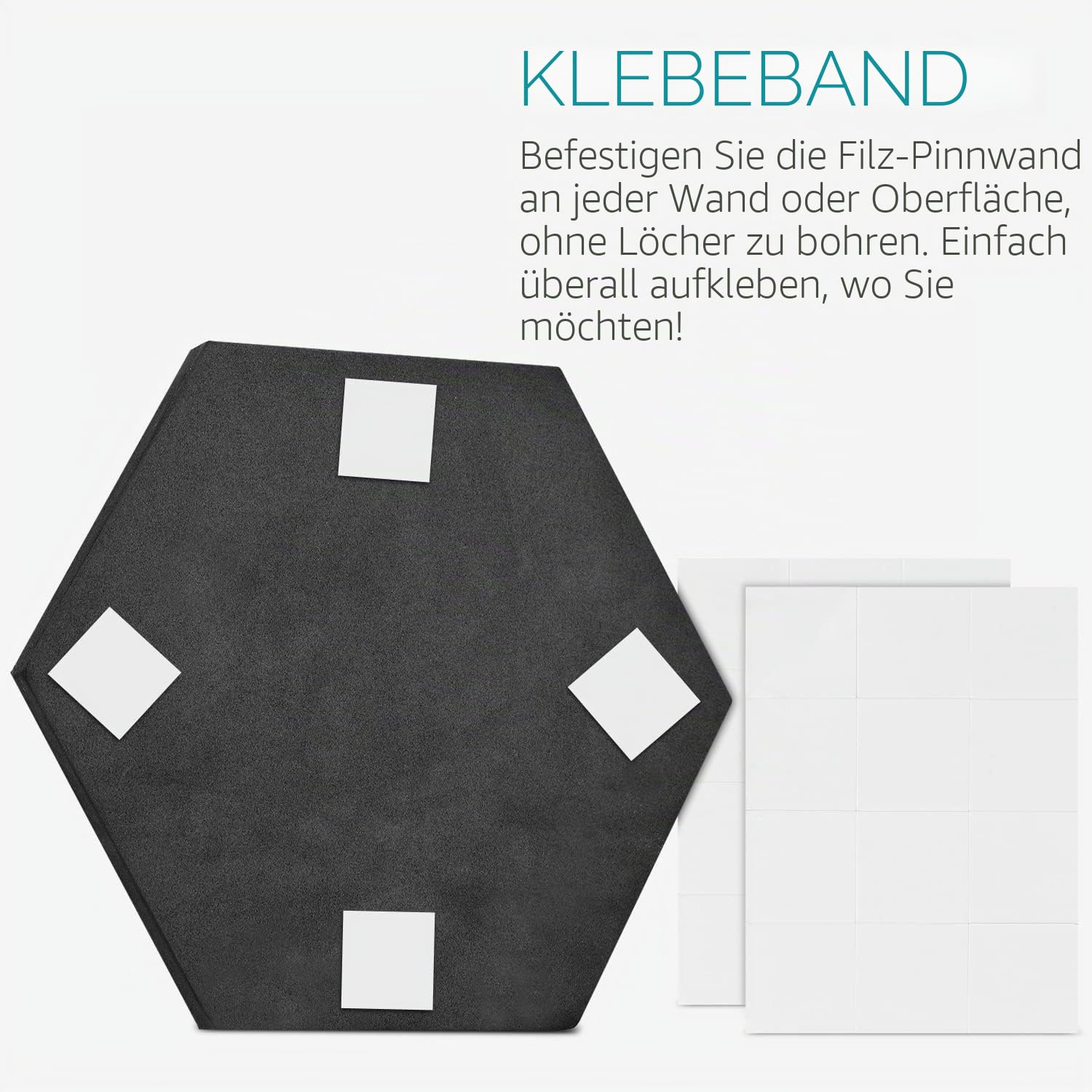 navaris-filz-memoboards-6er-set-wei-sechseckig-mit-pins image 3
