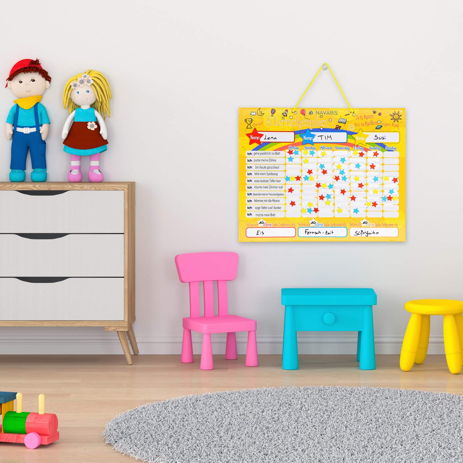 navaris-belohnungstafel-magnetisch-40x32cm-250-sterne-kinder-2 image 5