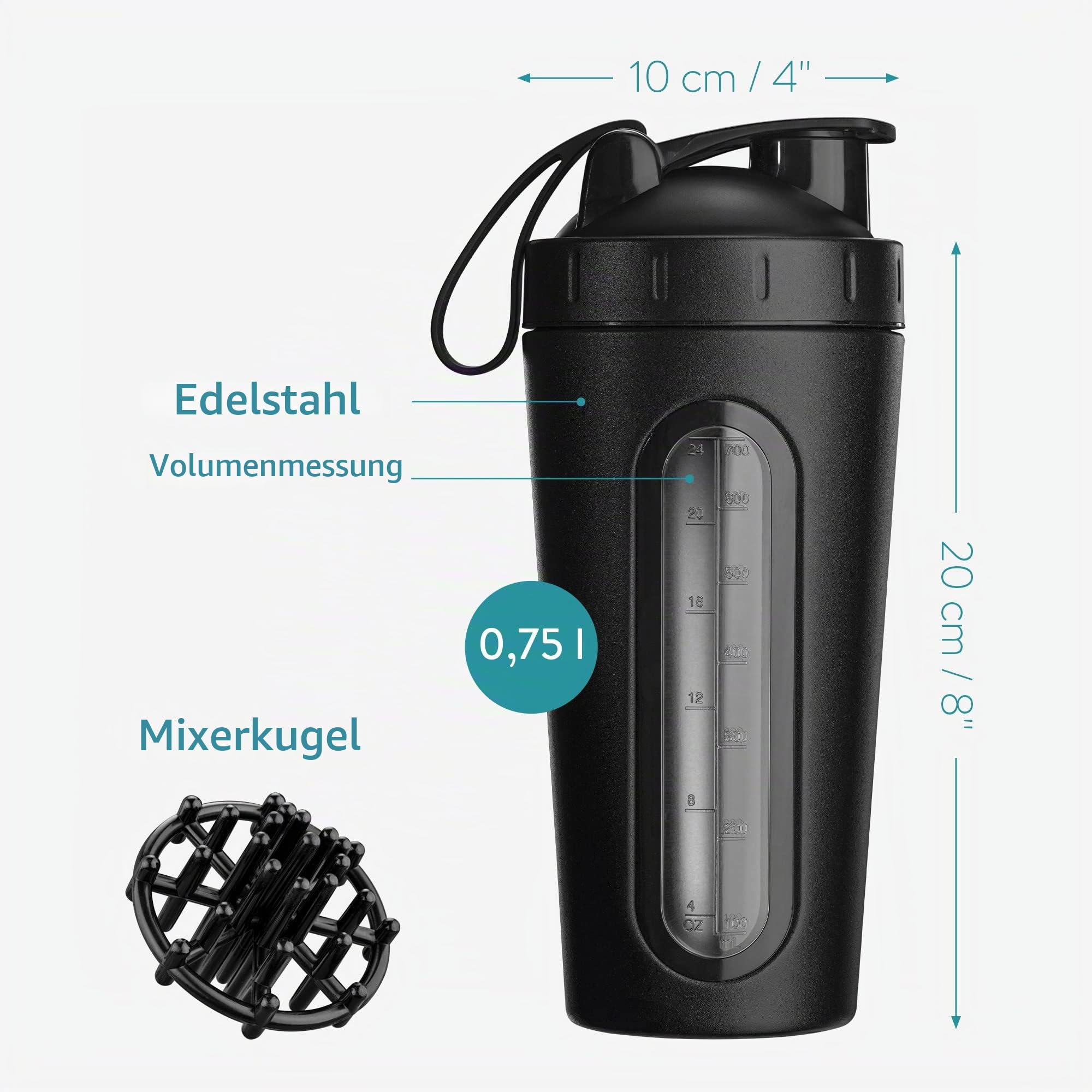 navaris-protein-shaker-edelstahl-750ml-eiwei-shaker-mit-ball image 3