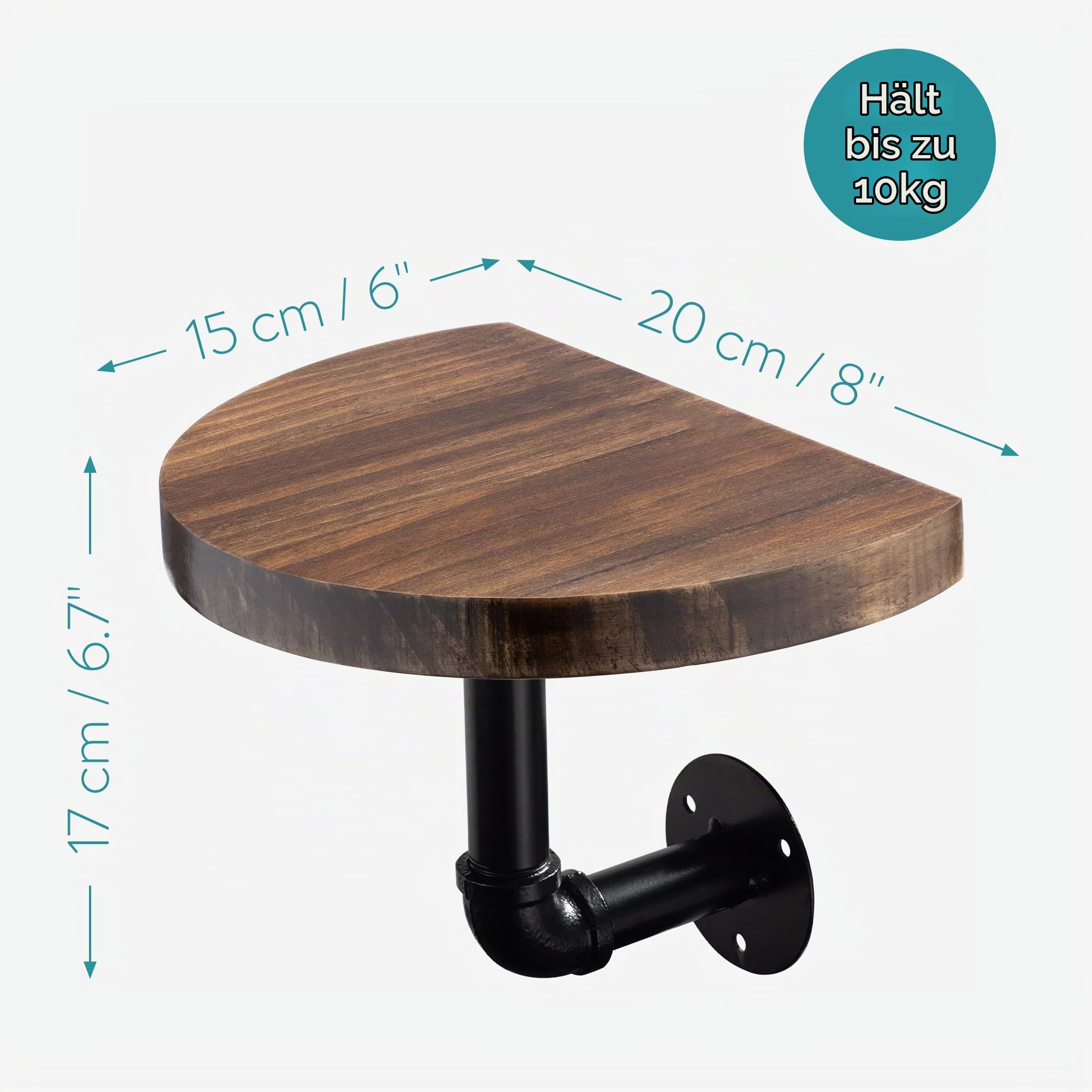 navaris-garden-wandregal-holz-metall-rund-3er-set-20x15cm image 3
